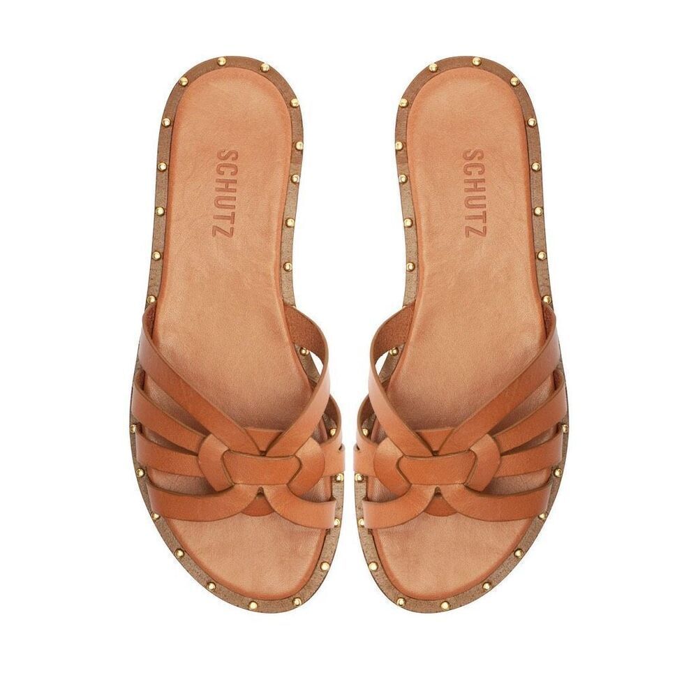 Schultz Phoenix Flat. Brown Leather. Size 9B.